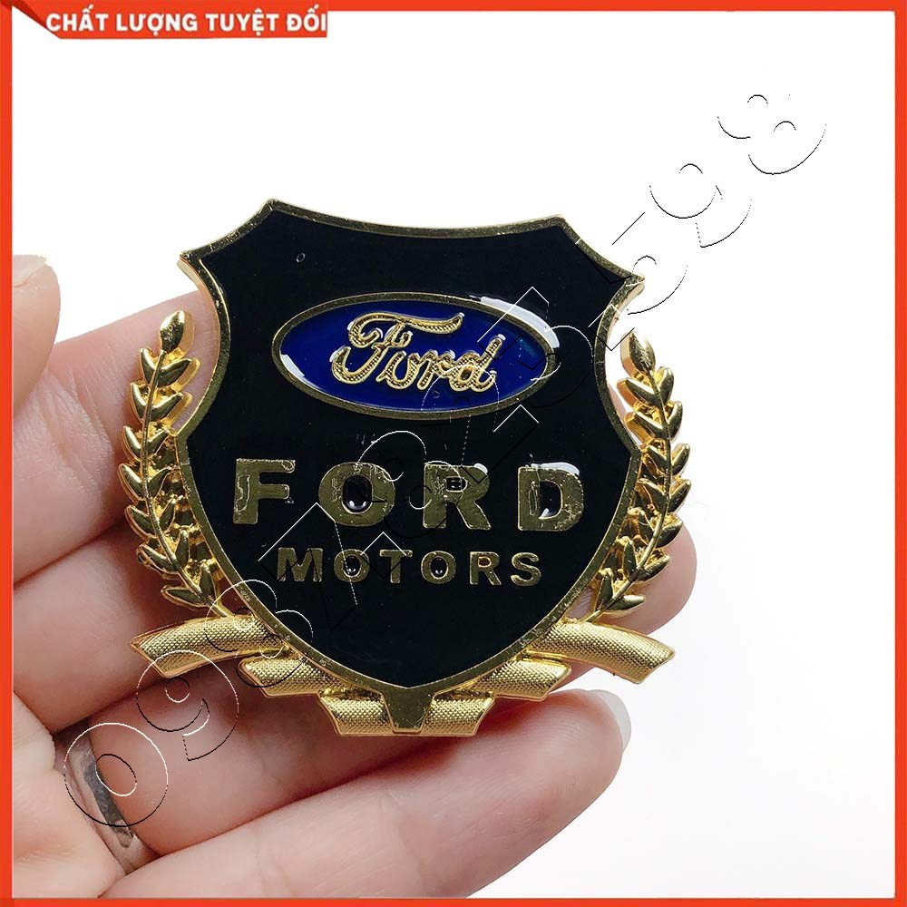 Logo Chữ FORD Kim Loại - Logo Bông Lúa Chữ Ford Trang Trí