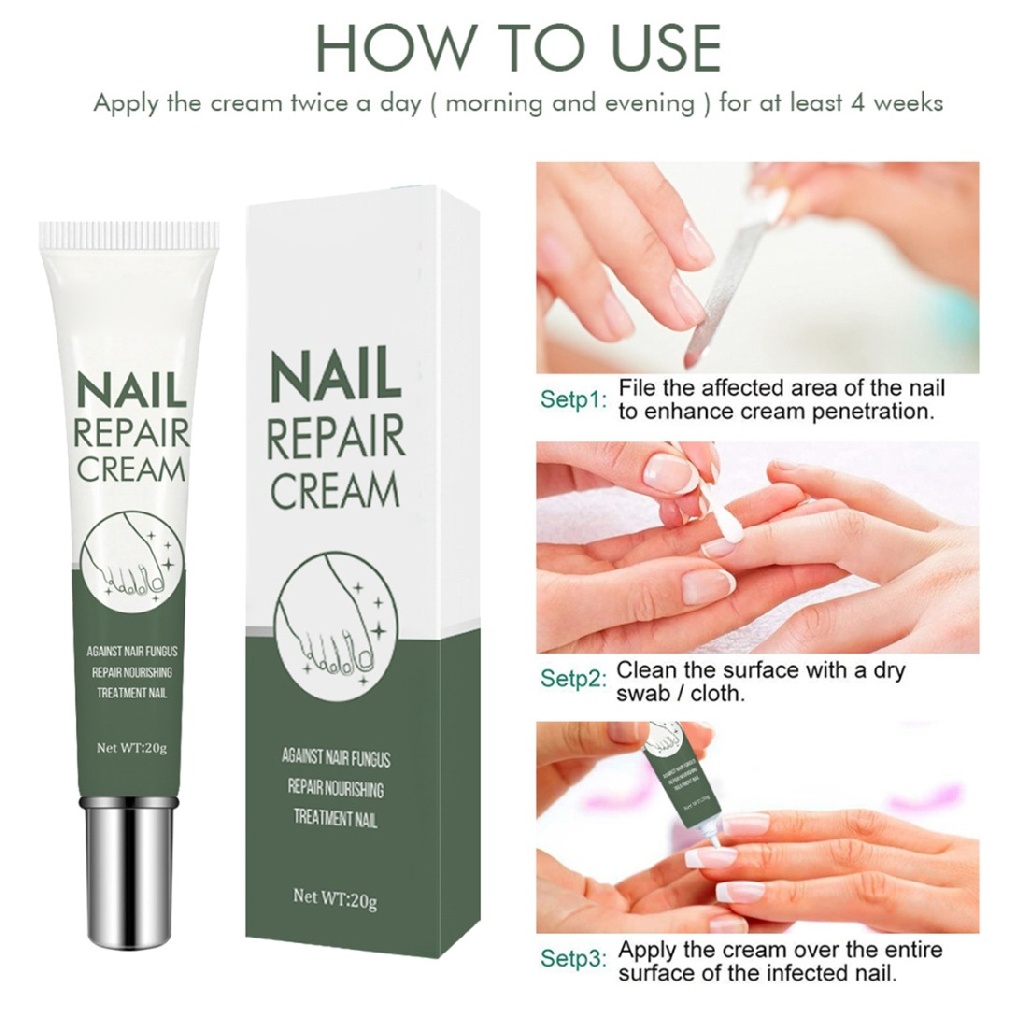 [Hàng mới về] Kem dưỡng phục hồi móng bị hư hỏng mất màu dành cho chăm sóc móng chân 20g