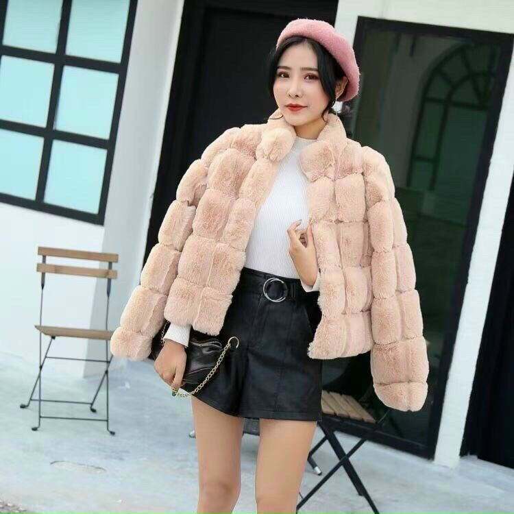 Áo khoác lông thỏ mềm mịn Hàn Quốc hot