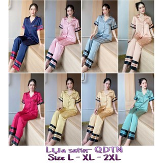 LỤA SATIN IN LAI QUẦN DÀI TAY NGẮN