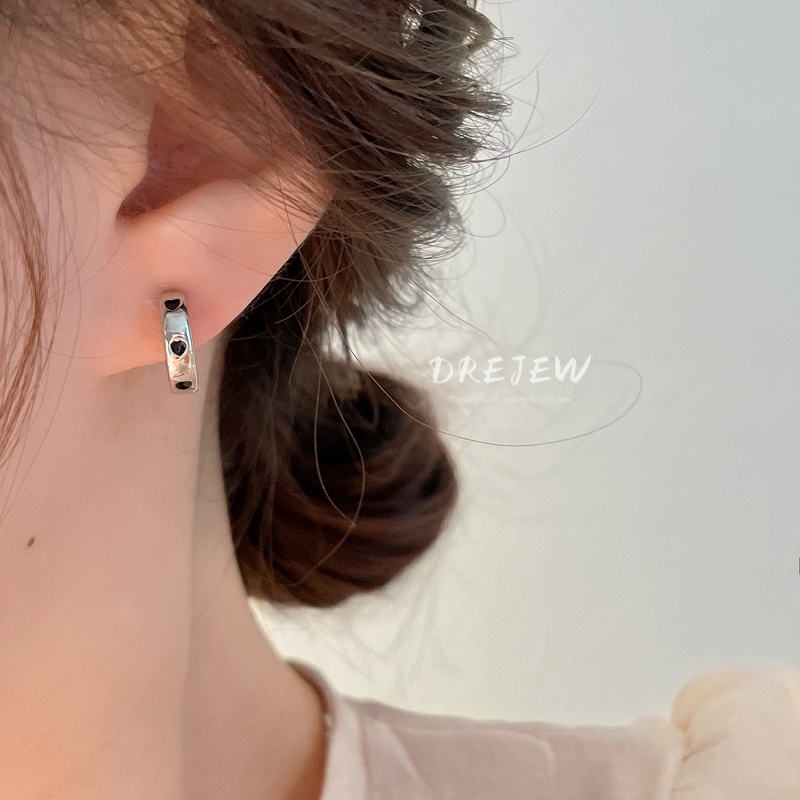 DREJEW Khuyên tai kim loại hình tam giác xếp ly phong cách cá tính cho nữ