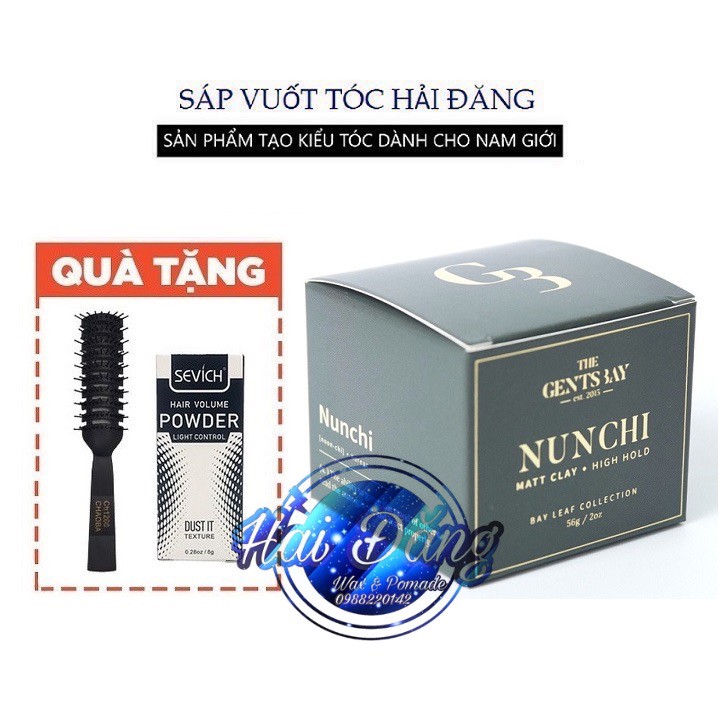 [ Chính Hãng ] Sáp vuốt tóc Nunchi Matte Clay ( Bản 56g ) - The Gents Bay