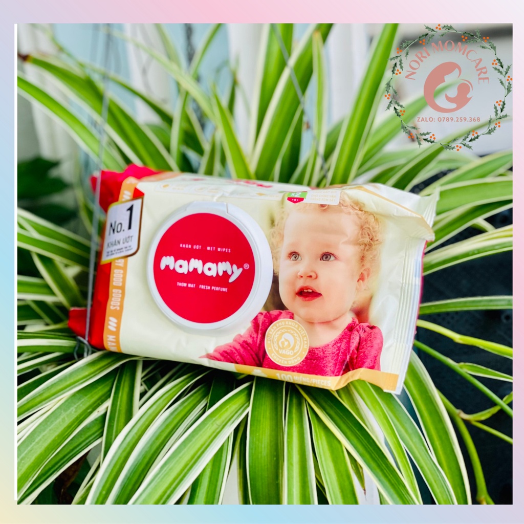 Combo 5 gói khăn giấy ướt Mamamy chính hãng 100 tờ có mùi/không mùi chống hăm,chống rôm sảy và dưỡng ẩm cho bé