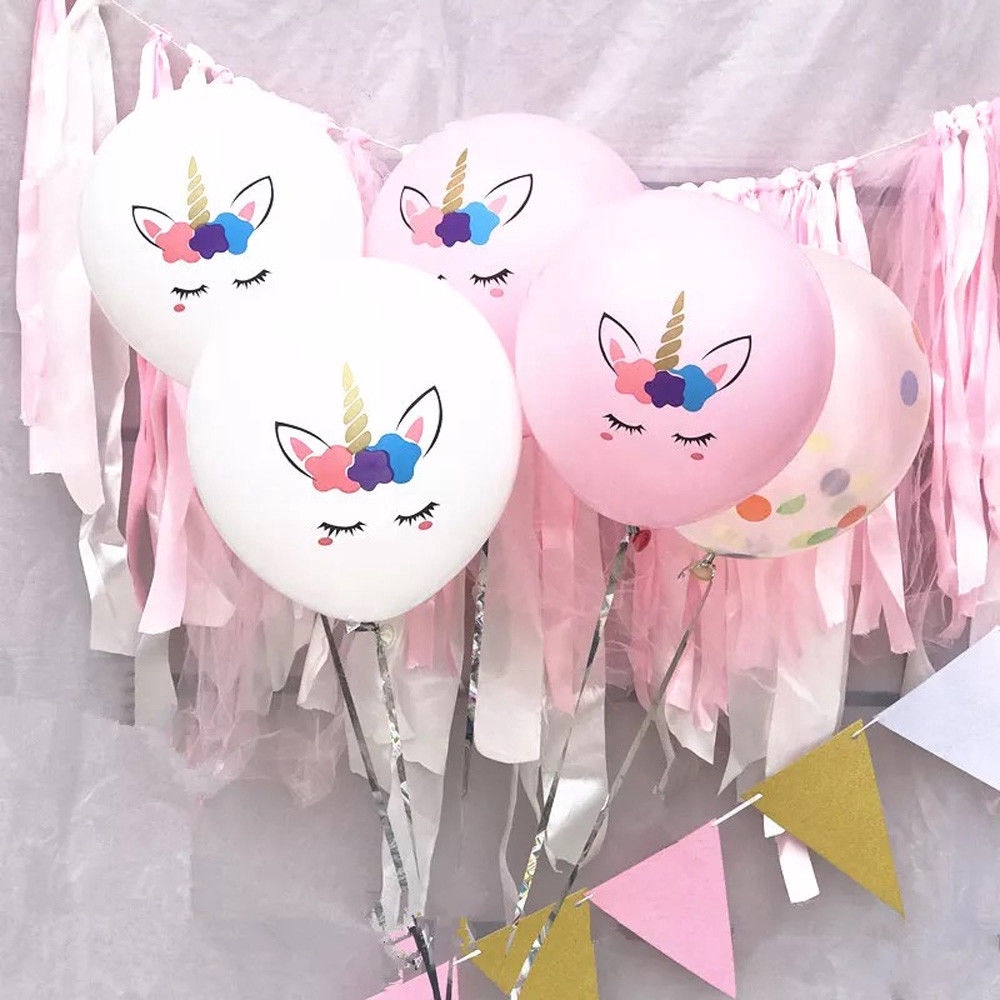 5 Bong bóng trang trí hình ngựa một sừng dễ thương