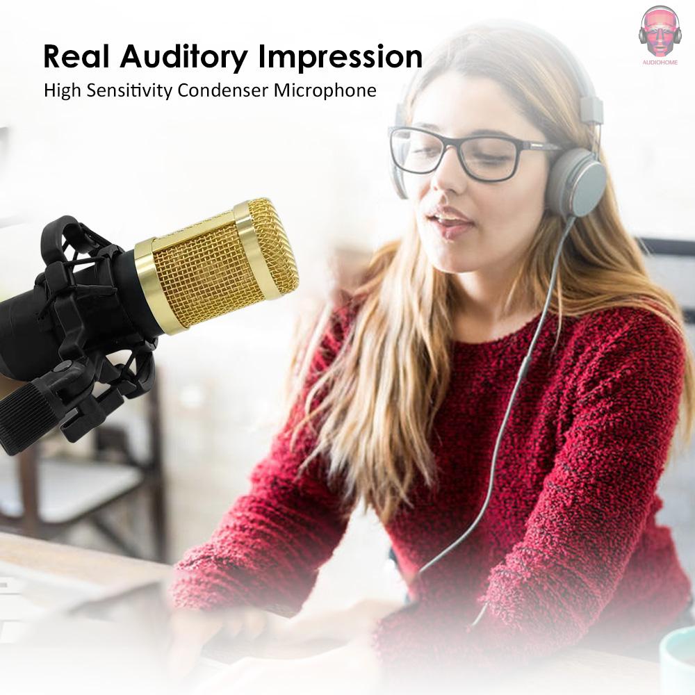 AUDI  BM800 Condenser Microphone Portable High Sensitivity Low Noise Mic Kit for Computer Mobile Phone Studio Live Stream Broadcasting Recording