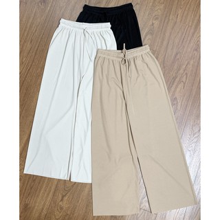 quần ống rộng culottes gân tăm  - quần dài ống sớ suông bigsize