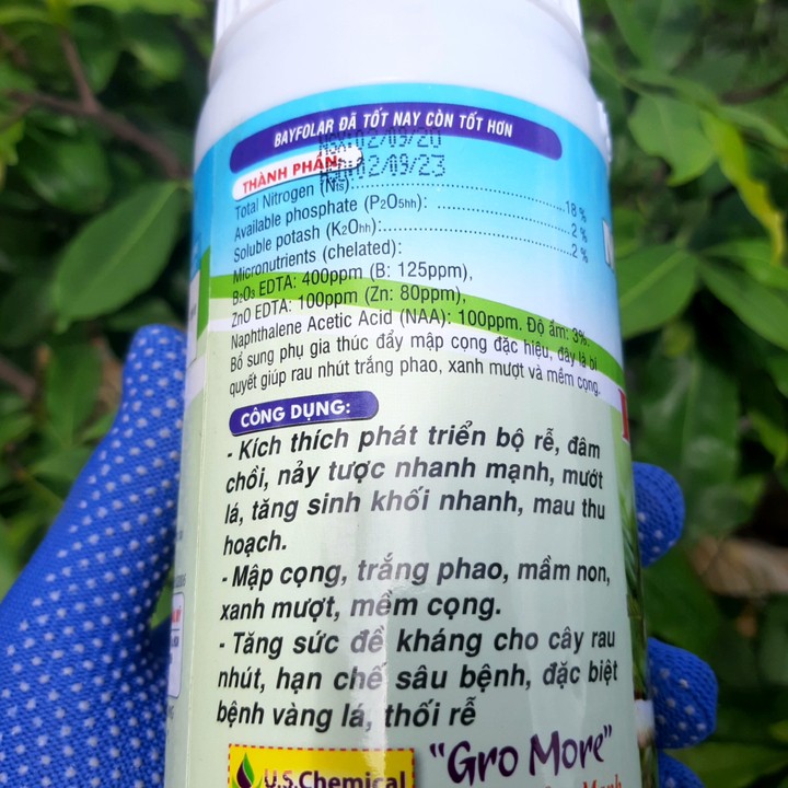PHÂN BÓN LÁ CHUYÊN DÙNG CHO RAU NHÚT TRẮNG PHAO - MẬP NGỌN