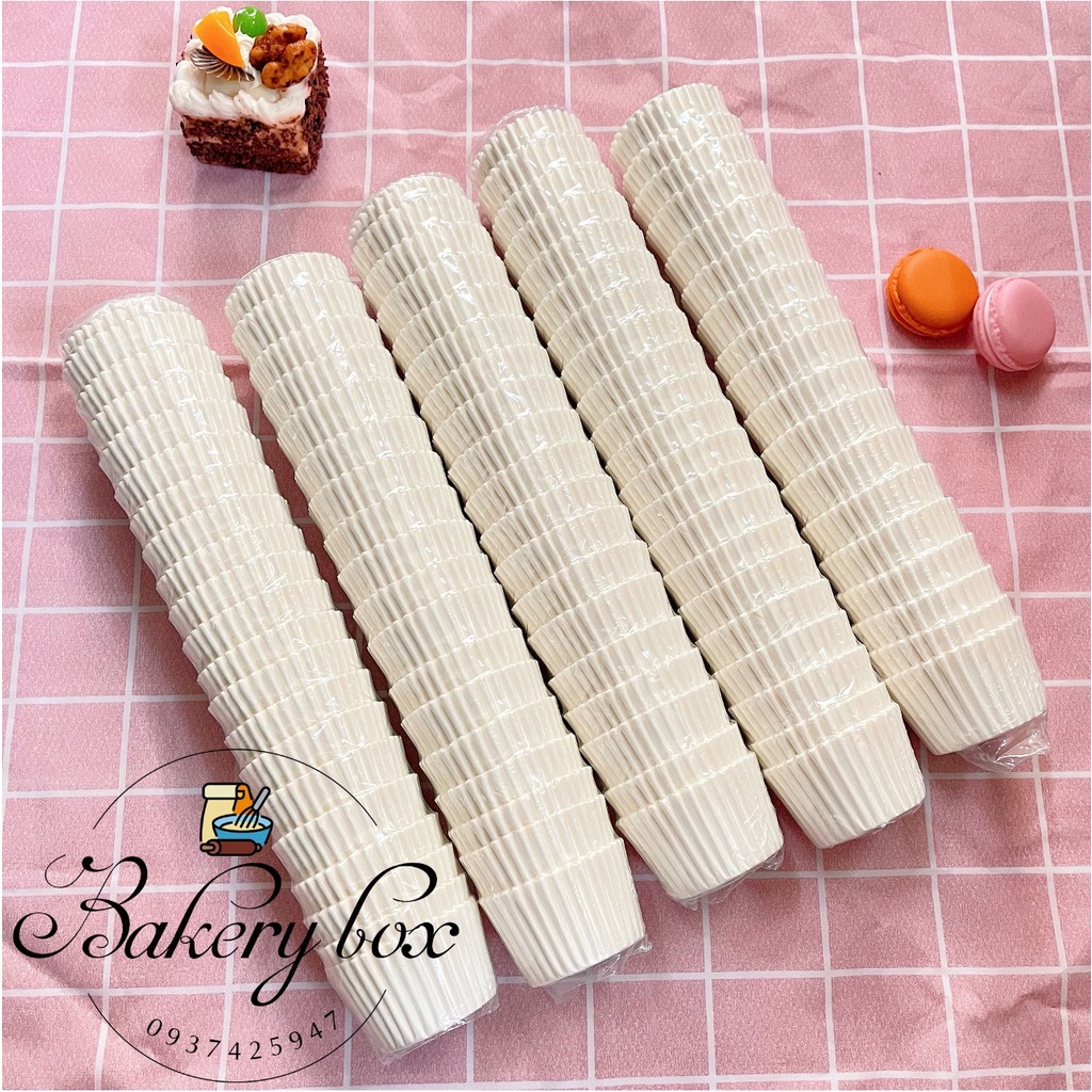 1 Cây Cup Giấy Mềm Trắng Nướng Bánh - Lót Bánh Bao Hấp (~500)