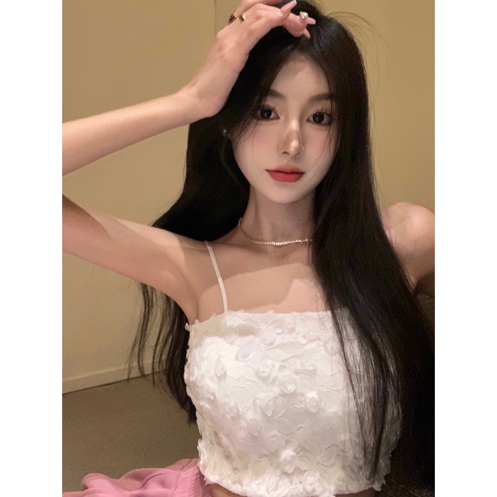 Cocory vn Áo Croptop Trễ Vai Phối Ren Thiết Kế Mới Thời Trang Mùa Hè