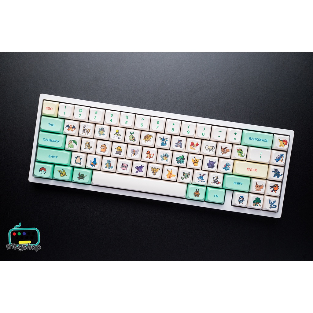 Keycap XDA Pokemon, nhựa PBT in nhiệt, 162 nút bàn phím cơ chất lượng cao