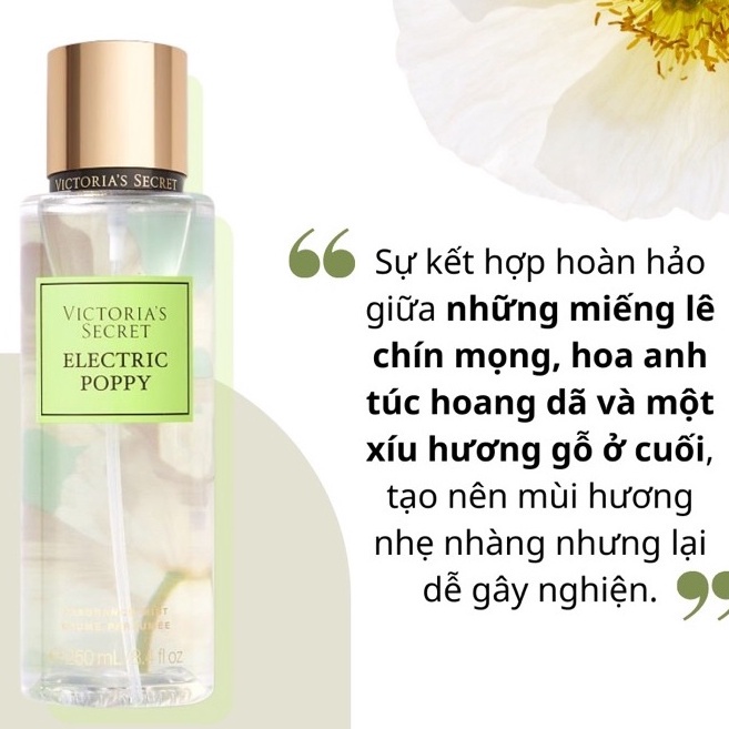 Xịt Thơm Toàn Thân Victoria’s Secret Electric Poppy (250mL)