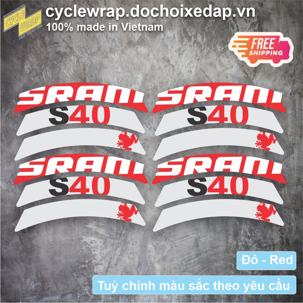 Tem decal dán vành niềng bánh xe đạp đua SRAM S40/S60 | Road Rim Wheel Decal