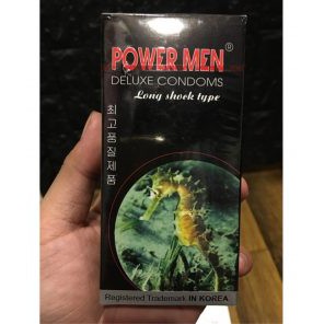 [ GIÁ SỈ ] - Bao cao su POWERMEN Longshock cá ngựa, siêu mỏng, gân gai li ti, kéo dài thời gian, - Hộp 12 cái