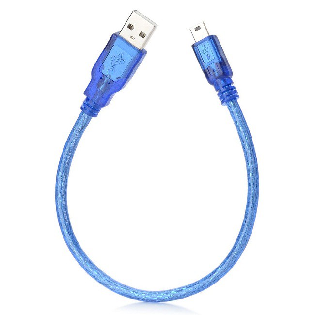 Cáp sạc usb ra mini usb xanh tốt - 30cm (hình thang)