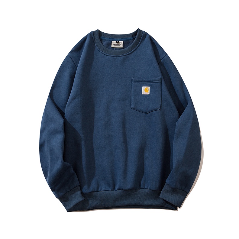 Áo Khoác Hoodie Chui Cổ Nữ Tay Dài Dáng Suông In Chữ Carhartt