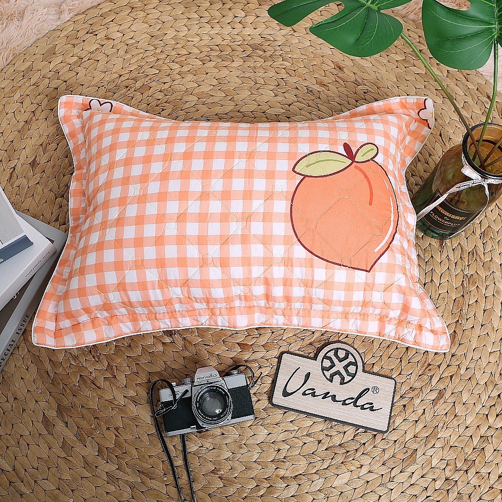 Vỏ gối đầu trần bông hình trám dày dặn chất liệu cotton poly kích thước 45x65 cm