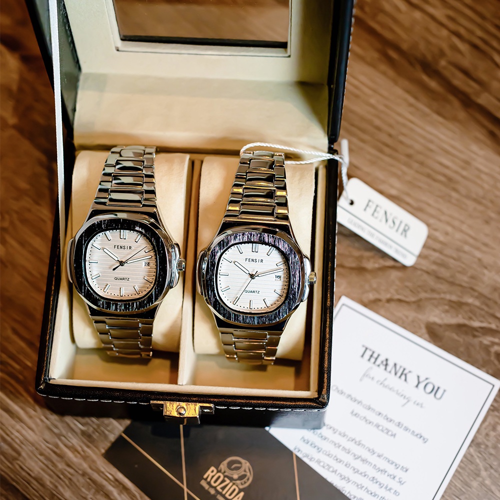 Đồng hồ nam chính hãng đẹp dây thép mặt vuông thời trang cao cấp chống nước giá rẻ ROZIDA DH17 | BigBuy360 - bigbuy360.vn