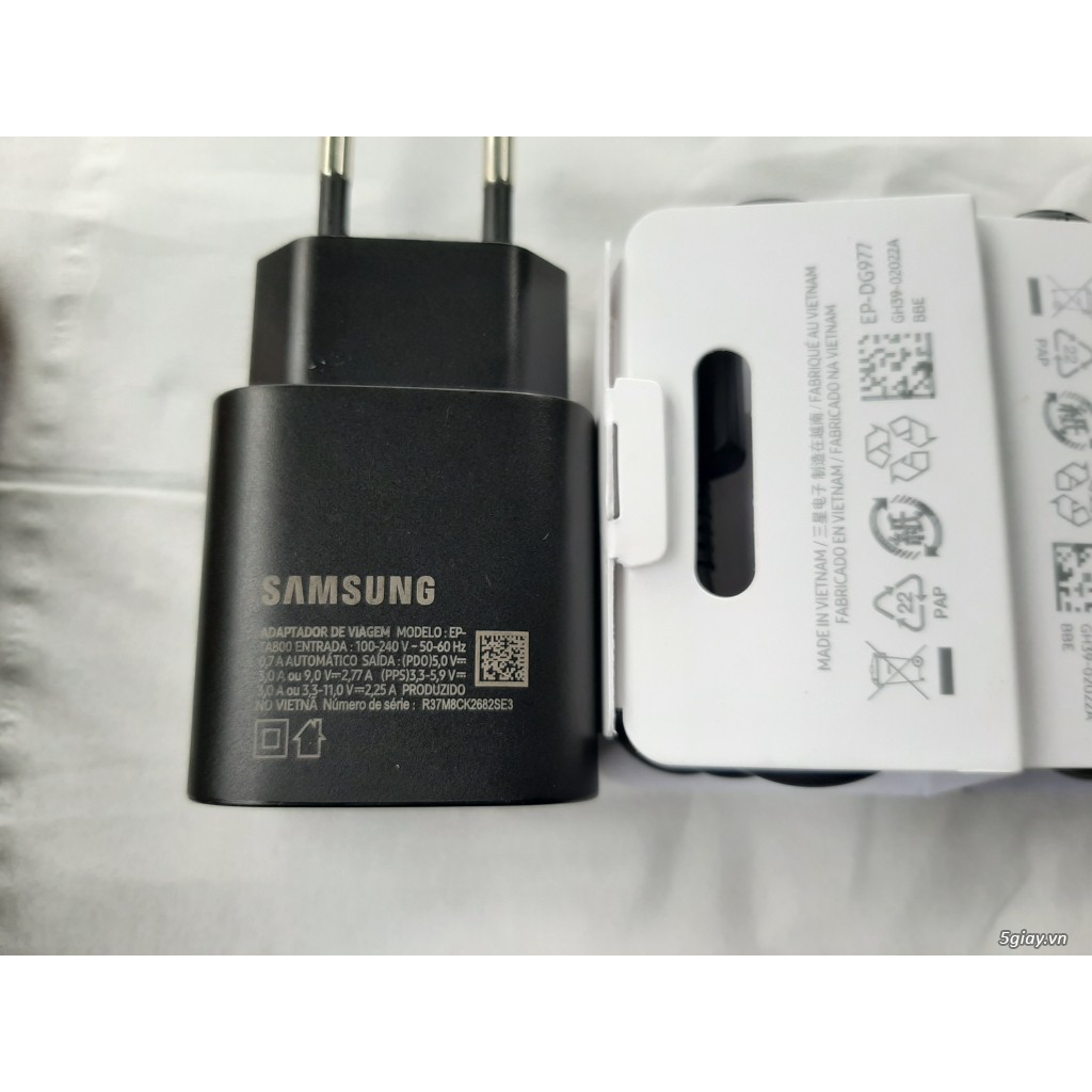 Bộ Sạc Nhanh Samsung 25w kèm cáp Type C- C- Chính Hãng