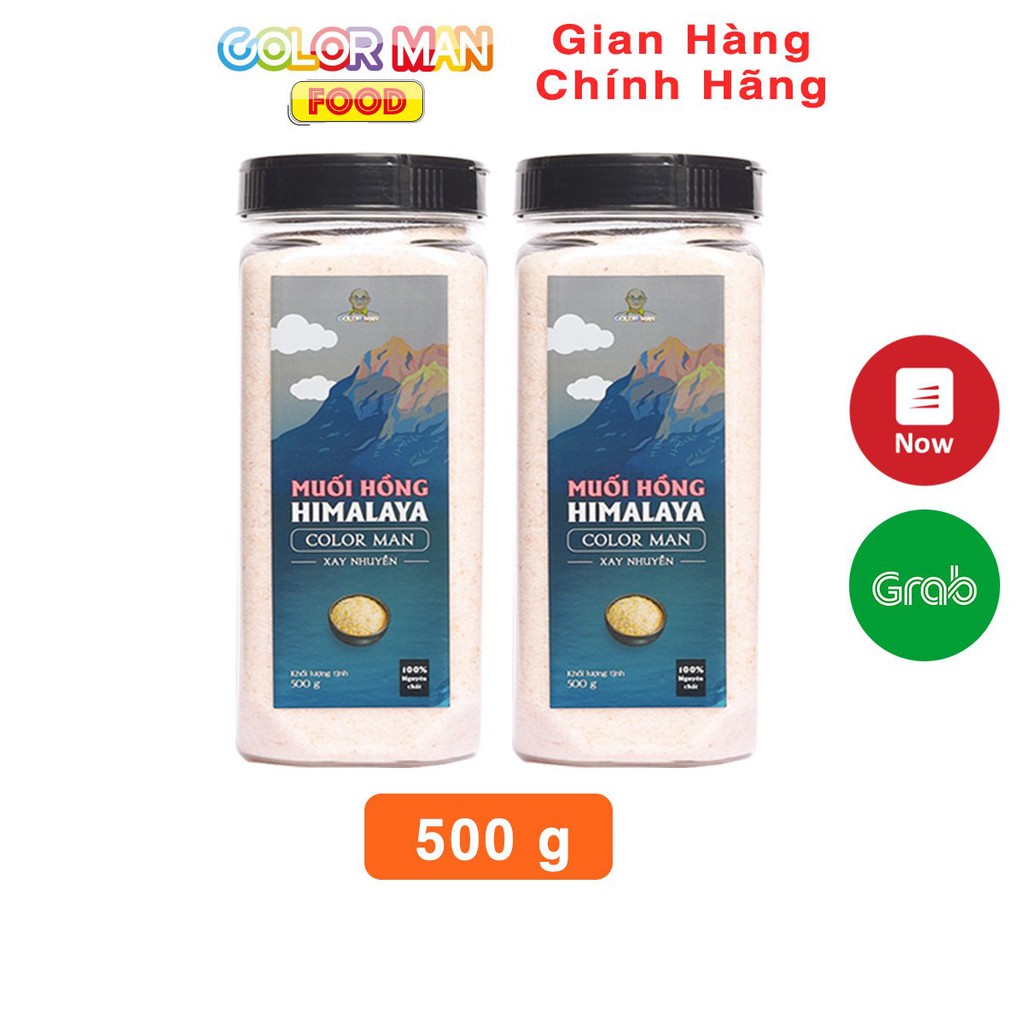 Muối Hồng Xay Nhuyễn Color Man HIMALAYA hộp 250 - 500g từ 100% nguyên chất muối đá tinh khiết tạo nên màu hồng đặc trưng