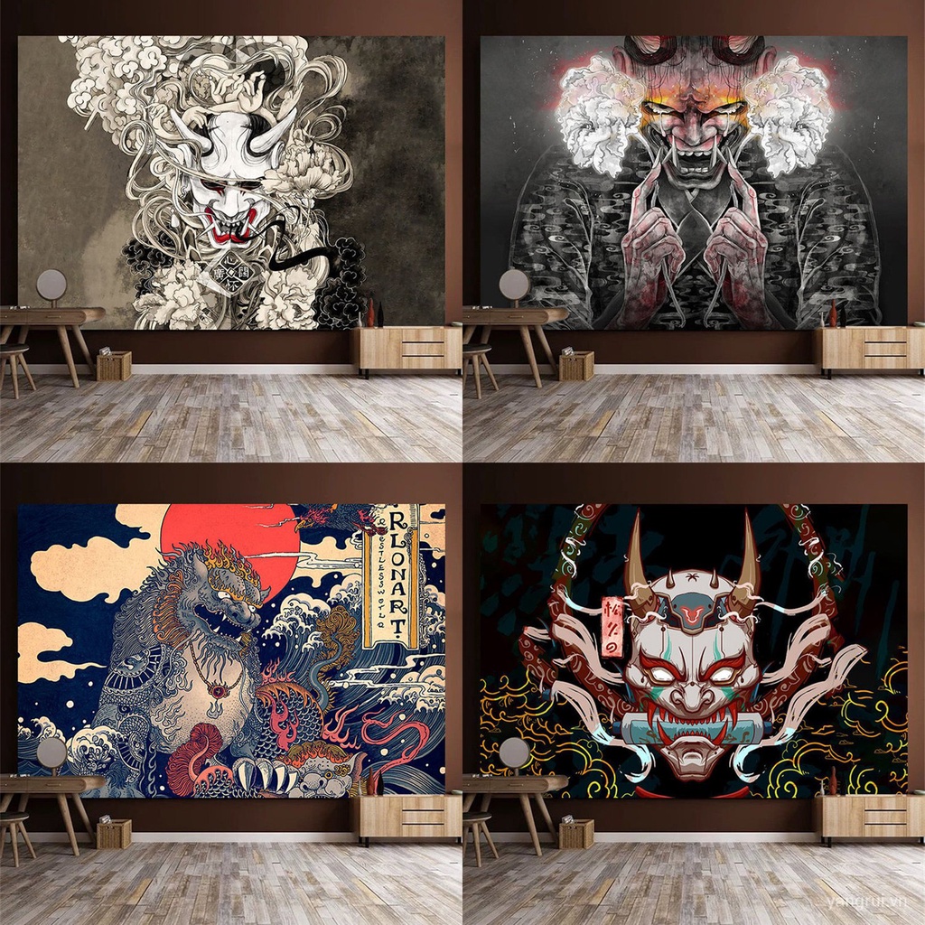 Tấm vải treo tường trang trí nội thất phong cách Ukiyo-E