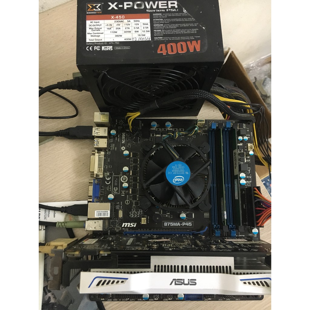 Combo Main B75 4 khe ram + CPu i5 3470 ram 8gb vga GTX 750ti 2gb ddr5 nguồn X Power 400w chơi max setting Fifa 4