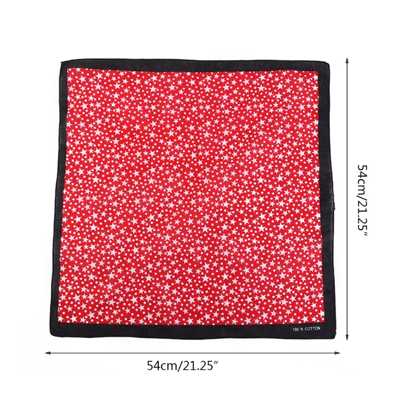 Khăn Choàng Cổ Bandana Bằng Cotton In Họa Tiết Sọc Ngôi Sao Hình Vuông Có Túi Kèm Băng Đô Thể Thao