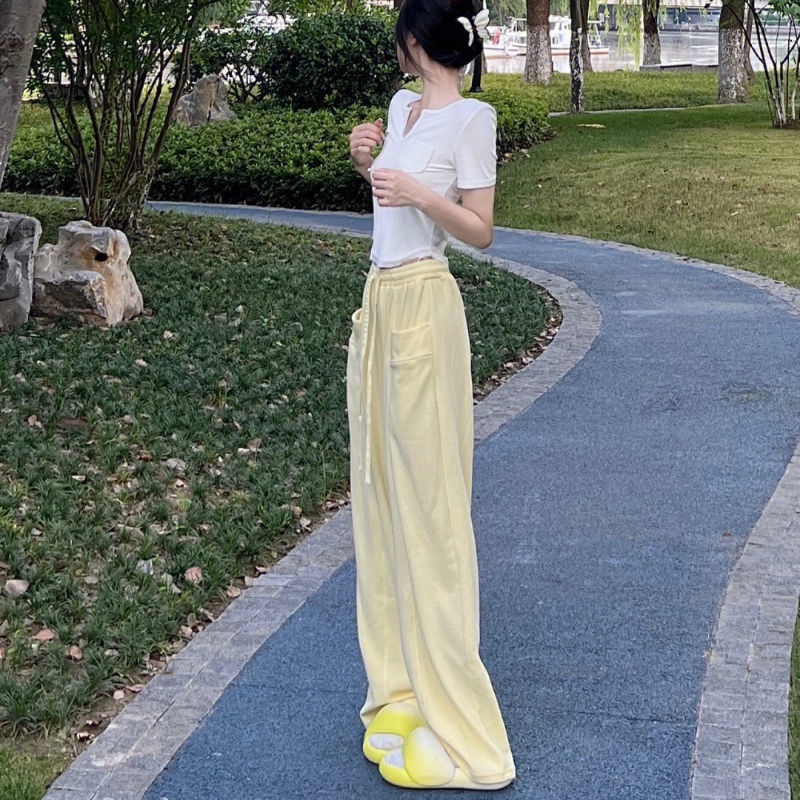 Quần Dài Lưng Cao Dáng Rộng Thời Trang Mùa Thu Mới 2022 Cho Nữ