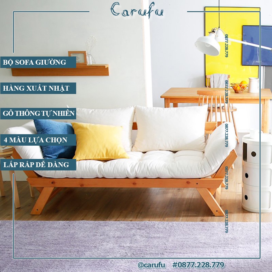 Sofa Mini phòng ngủ, phòng khách giá rẻ | 200x68x70cm| Sofa xuất Nhật NCOOL JP