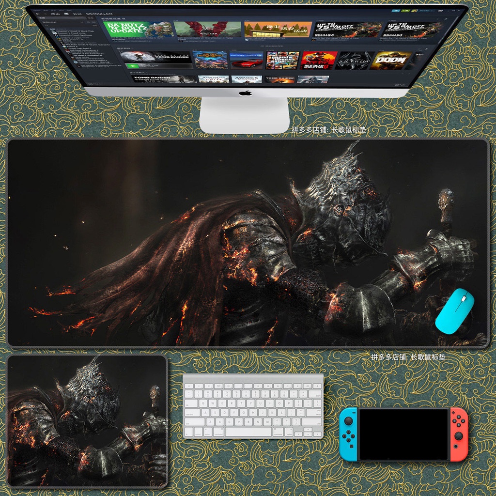 Tấm Lót Chuột Và Bàn Phím Máy Tính 700x300 In Hình dark soul 3 series