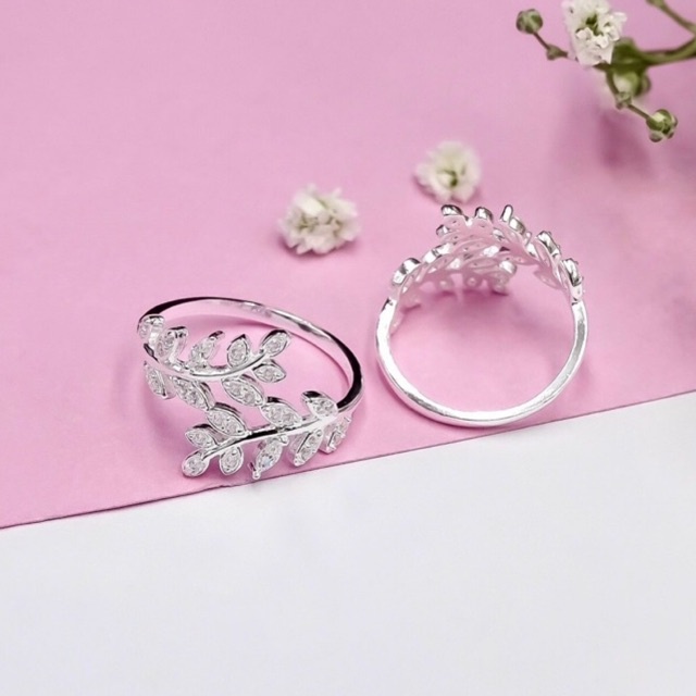 Nhẫn Vành Lá Bạc 925