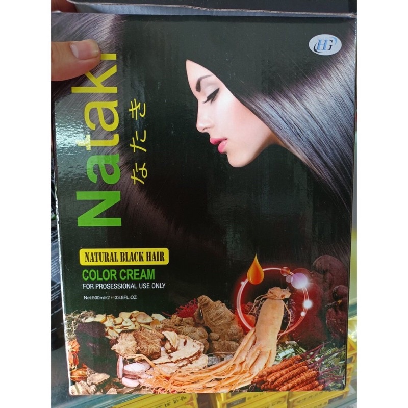 Nhuộm Đen Tóc Phủ Bạc Nataki 500mlx2 Safe and Fast Hair Dye Cream