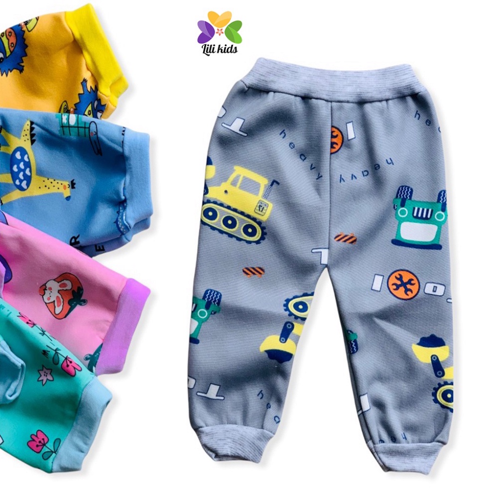 Quần nỉ cho bé trai bé gái quần chục nỉ bé trai họa tiết chất dài dặn cho bé LYBABY QCD06