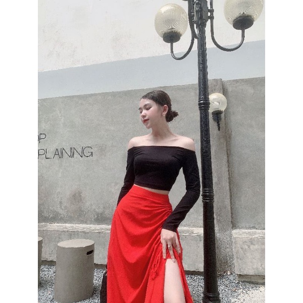 Áo trễ vai cam , đỏ