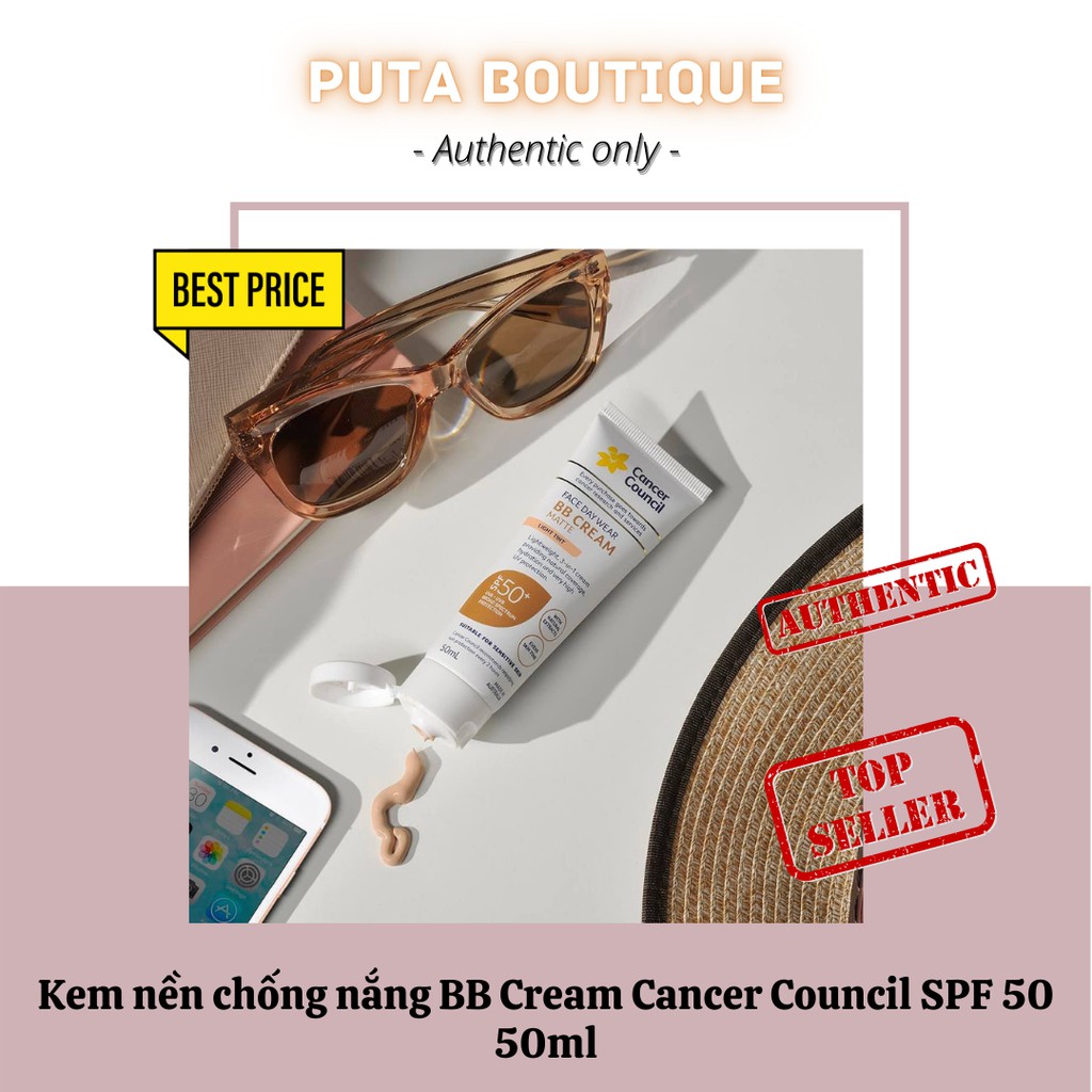 Kem Nền Chống nắng Cancer Council BB Cream Light Tint Sáng Da Tự Nhiên SPF50+ 50ml | BigBuy360 - bigbuy360.vn