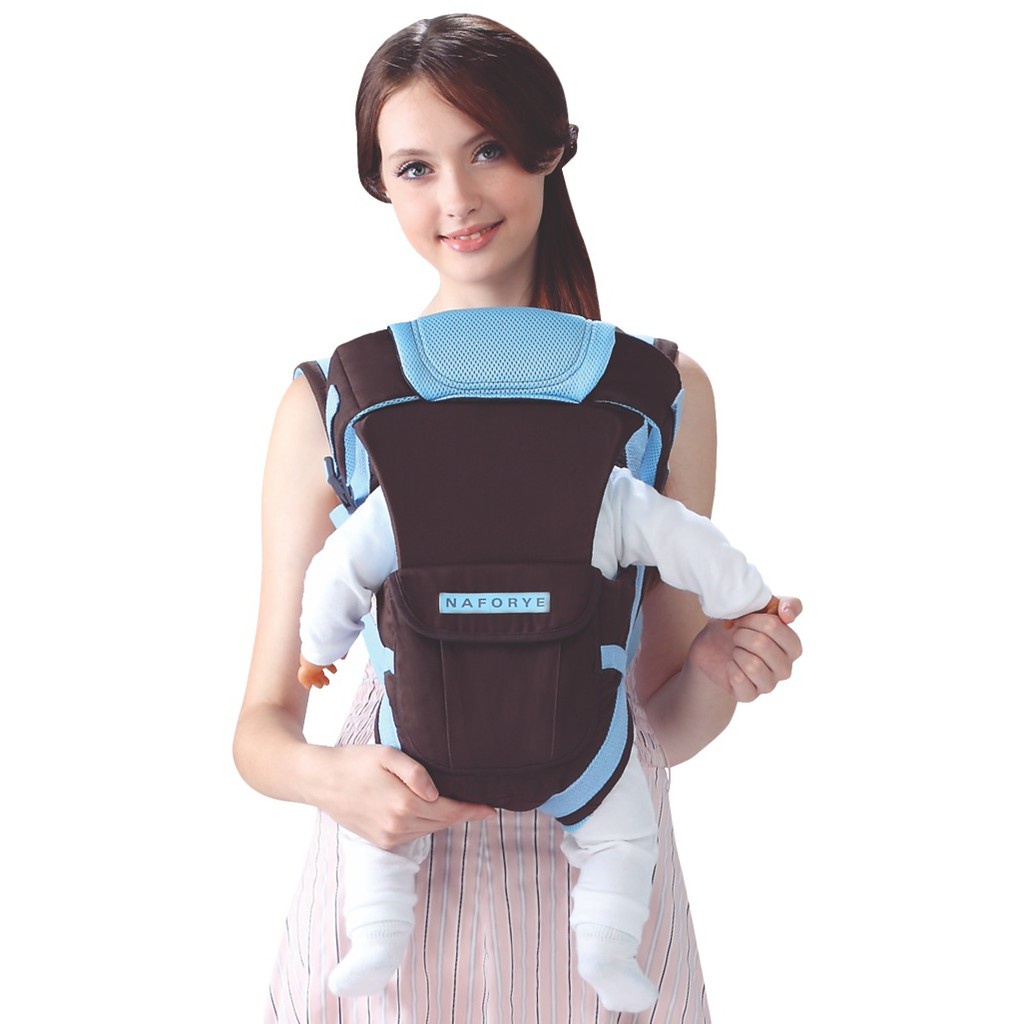Địu Em Bé Hug Helper màu đen/xanh dương NAFORYE Đài Loan - Địu Bé Sơ Sinh An Toàn Từ 0-30 Tháng tuổi