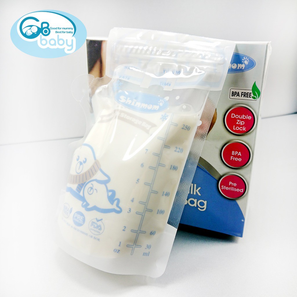 (Tách hộp) 10 túi trữ sữa mẹ 250ml SHINMOM S50V (Công nghệ Nhật)