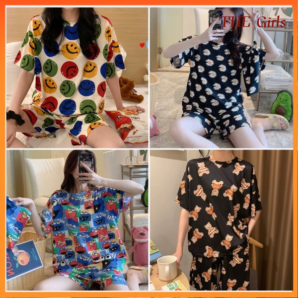 Bộ Đồ Ngủ Lụa In Hình Chuột mickey Plus Size Cho Nữ