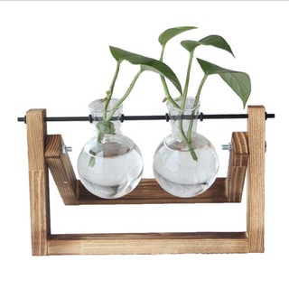 Giá 2 Bình Thủy Tinh Trang Trí Để Bàn Kèm Giá Hiện Đại TI0281