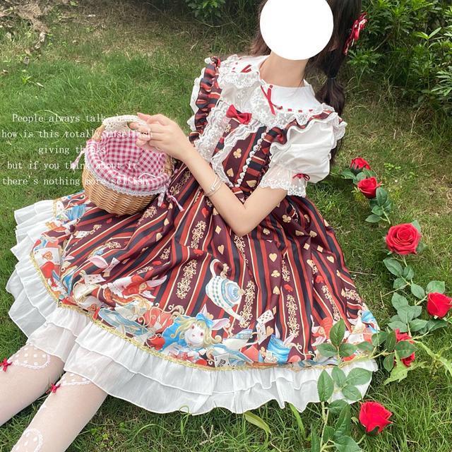 Bán chạy ~ niliman ~ Hàng chính hãng Đầm lolita Alice afternoon tea jsk dây đeo dễ thương cho nữ sinh