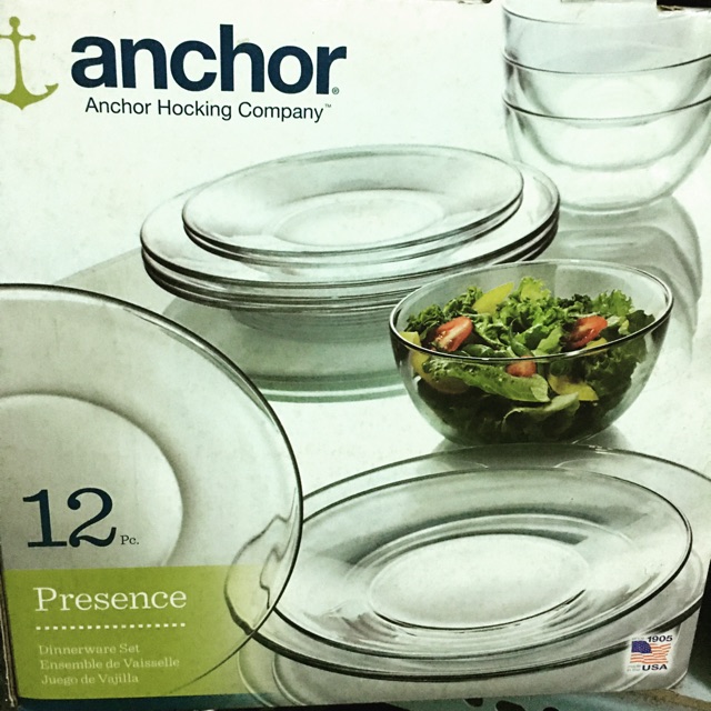 Bộ chén dĩa ANCHOR HOCKING COMPANY 12 pc