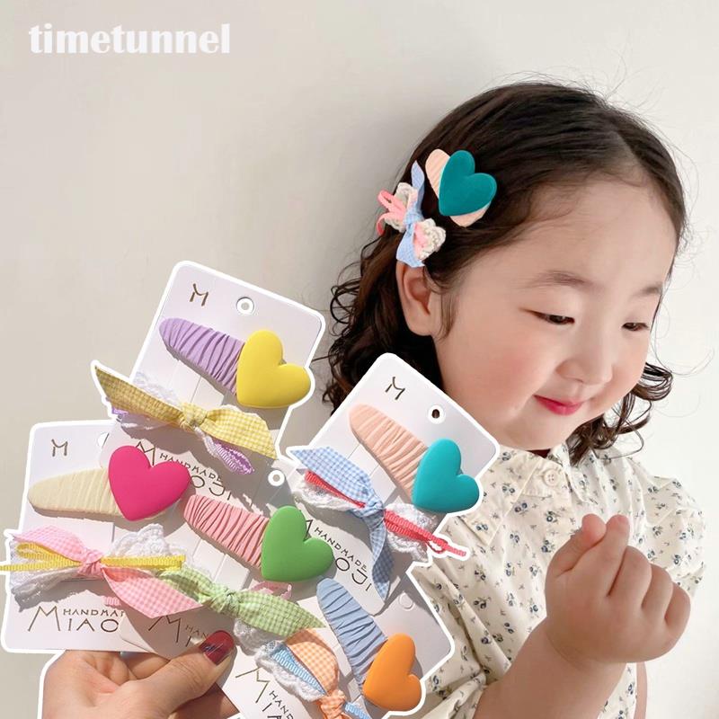 Set 2 KẹP TóC HìNh Nơ / TráI Tim Dễ Thương Cho Bé GáI