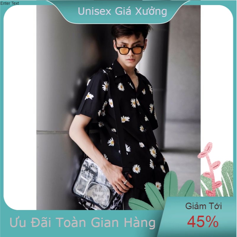 Áo Sơ Mi Tay Ngắn Unisex Cổ Bẻ Phông Cách Hàn Quốc Freesize
