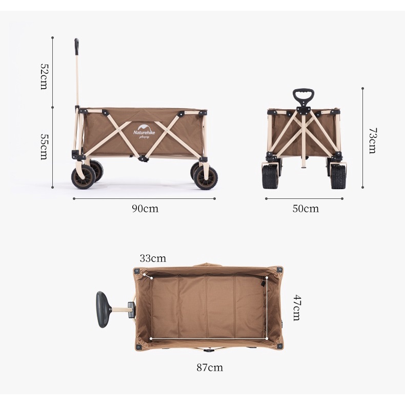 Xe Kéo Dã Ngoại TC03 Naturehike NH20PJ009 Phiên Bản Tháo Bánh