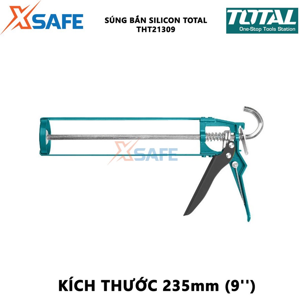 Súng bắn silicon TOTAL THT21309 | súng bơm silicon kích cỡ 235mm (9''), độ dày 2.2mm, đường kính 52mm bơm keo dán gỗ