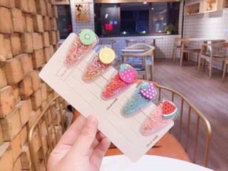 Vỉ 5 KẸP TÓC HOA QUẢ SIÊU YÊU
