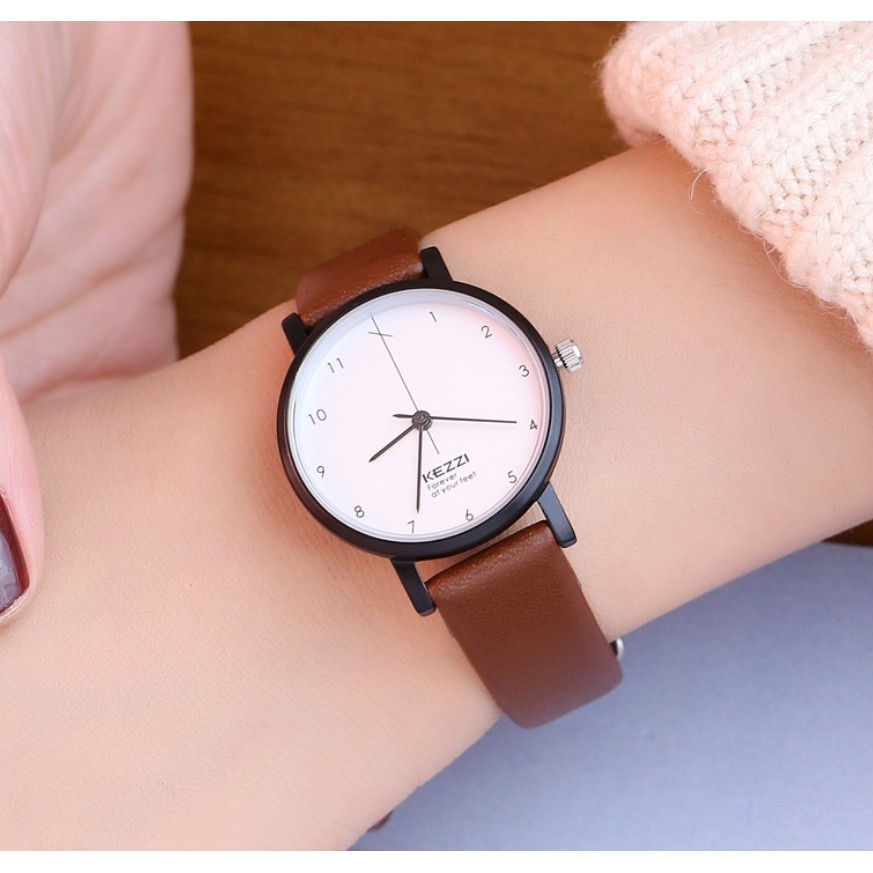Đồng hồ nam nữ Kezzi 1772 hàng chính hãng dây da thật | BigBuy360 - bigbuy360.vn
