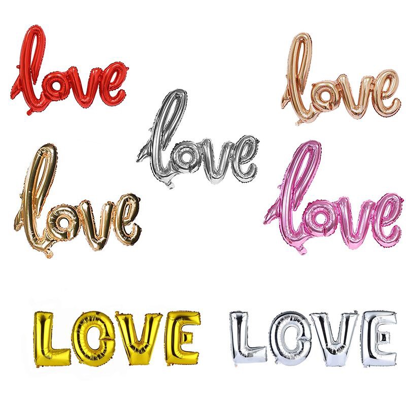 Bóng chữ Love trang trí sinh nhật cầu hôn tiệc cưới size to nhiều màu sắc HAPPYKID BCLOVE