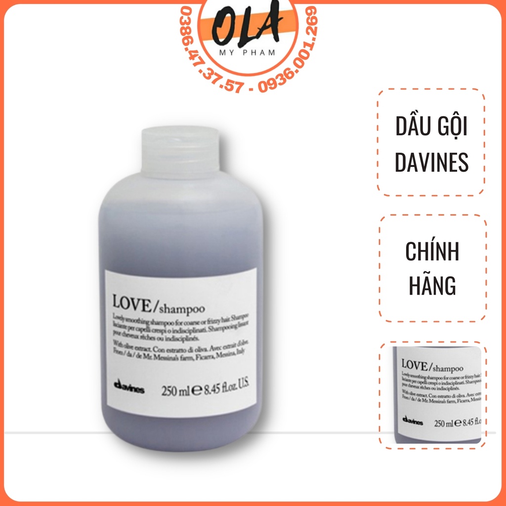 DẦU GỘI DAVINES LOVE SMOOTHING 250ML - CHÍNH HÃNG - mỹ phẩm ola