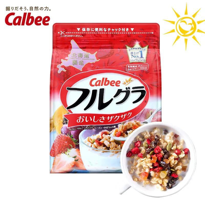 Ngũ cốc Calbee Nhật Bản hoa quả , trái cây dùng ăn sáng - ăn kiêng giảm cân ( 800G )