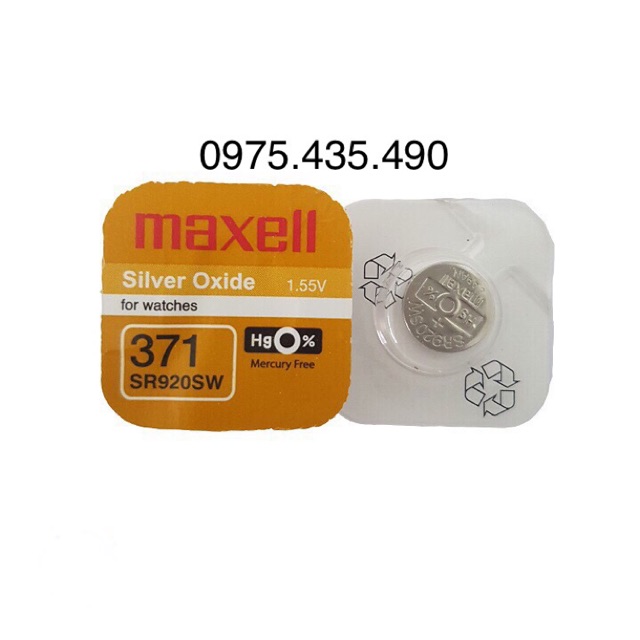 Pin Đồng Hồ Maxell SR920SW 371 Chính Hãng Vỉ 1 Viên (Hộp 10 Vỉ)